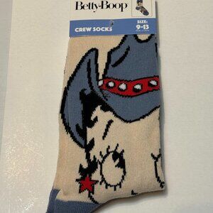New Betty Boop Novelty Crew Socks Size 6-12/13 - Men's/Women's - NWT